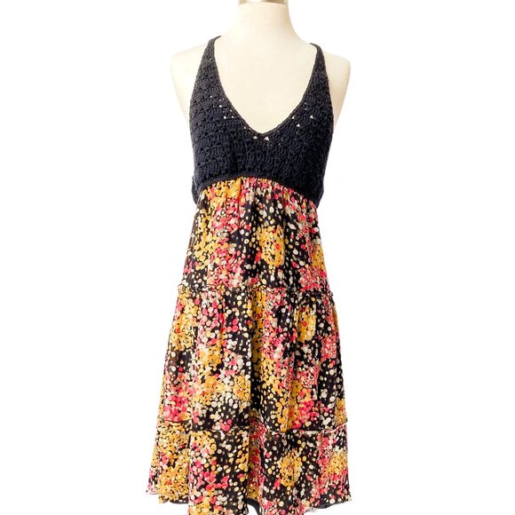 M by Missoni Crochet & Silk Italian Chic Halter Dress - Picture 3 of 10